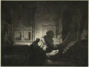 Belső kép: két nő és egy alvó gyermek alkotó: Dominique Vivant Denon