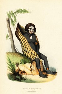 A Carteret-öbölben, Nui Allanban, Új-Írországban, Pápua Új-Guineában őshonos alkotó: Doms Doms