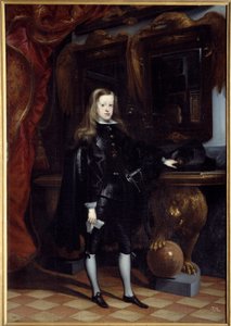 Portré II. Károly spanyol lábánál (1661-1700) Juan de Carreno Miranda (1614-1685) festménye