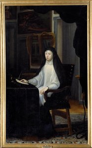 Mária Anna osztrák királynő portréja özvegyen (1634 - 1696). Juan Carreno De Miranda (1614-1685) festménye Ec. Esp