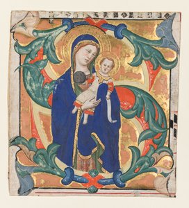 Initial S[alve sancta parens] egy Graduálból: Madonna és gyermek, c. 1370-1374.