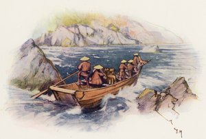Shooting the Rapids, Japán (színes litográfia)