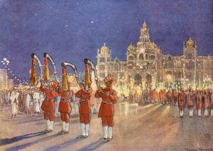 Üdvözlet Mysore-ban (színes litográfia) alkotó: Donald (after) Maxwell