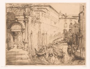 Kilátás Velencében 1911 (A Fehér Palota) A Fehér Palota alkotó: Donald Shaw MacLaughlan (signed by artist)