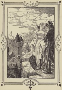 "Annoure kihozta a királyt a bástyákra" (litho) alkotó: Dora Curtis