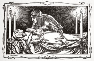 „Holtan találták a királynőt”, 1905. alkotó: Dora Curtis