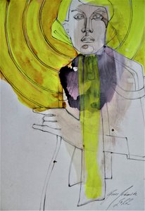 Absztrakt nő, sárga alkotó: Doris Schmitz