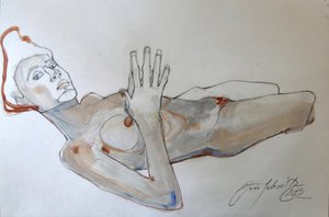 Egon Schiele pózol alkotó: Doris Schmitz