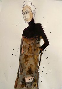 Elegáns arany színű divatfigura alkotó: Doris Schmitz