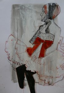 Elegáns nő, piros masni alkotó: Doris Schmitz