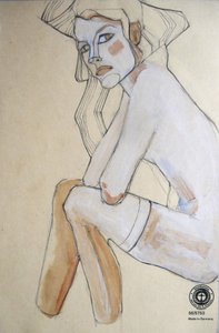 Elgondolkodó nő illusztrációja alkotó: Doris Schmitz