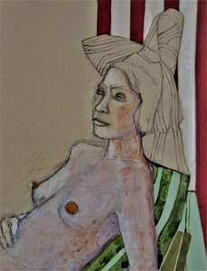 Nyugodt nő csíkos alkotó: Doris Schmitz