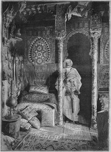 Pierre Loti rocheforti otthonában 1892-ben. Dornac fényképe alapján.