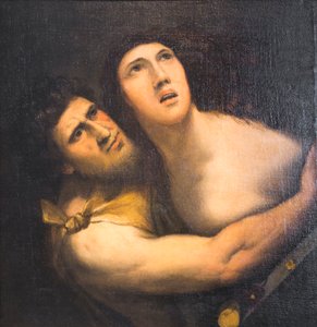 Szatír és nimfa (olaj, vászon) alkotó: Dosso (after) Dossi