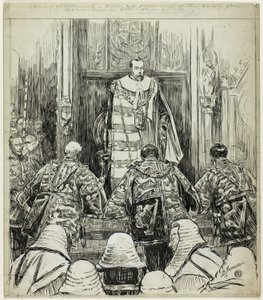 A parlament megnyitása VII. Edward alatt alkotó: Douglas Macpherson