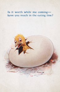 Tojásnyitás (színes litográfia)