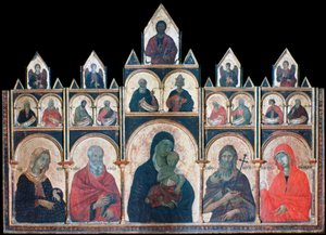 A Szent Szűz a Gyermek Krisztussal és a szentekkel, c1278-1318 alkotó: Duccio di Buoninsegna