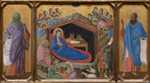A Születés Ézsaiás és Ezékiel prófétákkal alkotó: Duccio di Buoninsegna