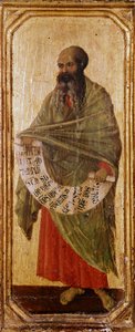 Malachie Detrempe próféta fán, Duccio di Buoninsegna (1255-1318 / 9) 1308-1311 Méret: 42,5x16 cm Siena, Museo del Opera Metropolitana alkotó: Duccio di Buoninsegna