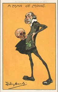 Hangulatok embere: Shakespeare karaktere, Hamlet, Yorick koponyájával (színes litó)