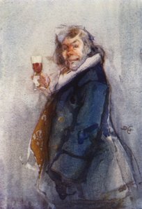 The Toper, idővázlat, London Sketch Club (színes litó) alkotó: Dudley Hardy