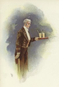 Italokat szállító pincér alkotó: Dudley Hardy