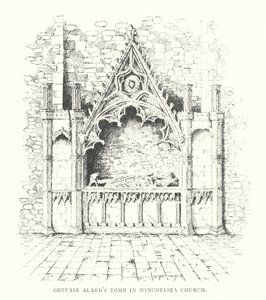 Gervase Alard sírja a winchelsea-i templomban (litográfia) alkotó: Duncan Moul