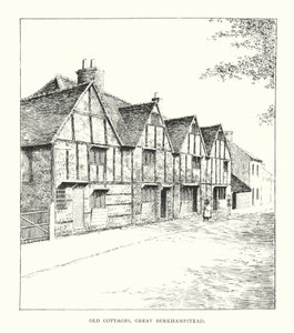 Old Cottages, Great Berkhampstead (litográfia) alkotó: Duncan Moul