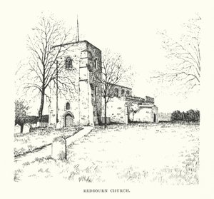 Redbourn templom (litográfia) alkotó: Duncan Moul
