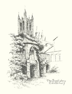 Keresztelőkápolna, Canterbury (litográfia) alkotó: Duncan Moul
