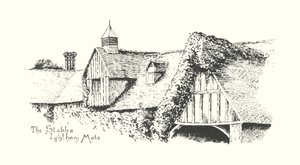 Az istálló, Ightham Mote (litográfia) alkotó: Duncan Moul