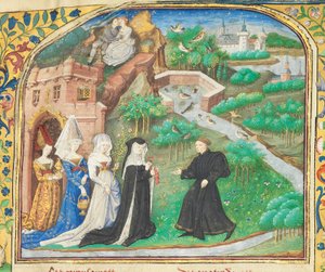 Oldal a "La Belle Dame Sans Merci"-ből, Alain Chartier, Párizs, 15. század eleje