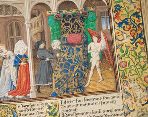 Oldal a "La Belle Dame Sans Merci"-ből, Alain Chartier, Párizs, 15. század eleje