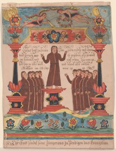 Jézus elment a tanítványaihoz, 1810-20 körül (toll, tinta és WC papíron) alkotó: Durs Sr. and Rudy, Durs Jr. Rudy