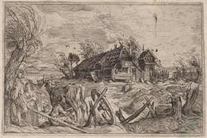 Táj egy parasztházzal alkotó: Dutch 17th Century, formerly Jacques de Gheyn II