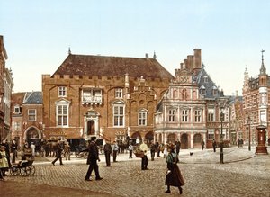 Városháza a Grote Markt-on, Haarlem, Hollandia, pub.c. 1900