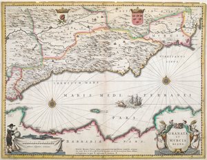 17. századi térkép a spanyolországi Granada és Murcia régiókról alkotó: Dutch School