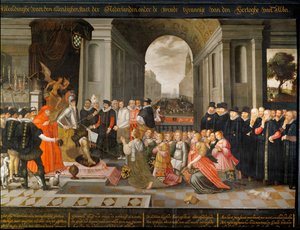 Allegória Alba hercegének a holland függetlenségi háború alatti rémuralmáról alkotó: Dutch School