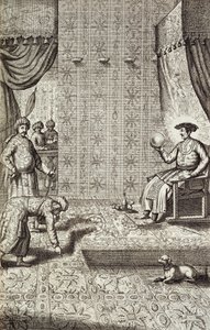 Kínai nagykövetek egy indiai uralkodóhoz, Kínából Illusztrálta: Athanasius Kircher (1601-80) 1667 alkotó: Dutch School