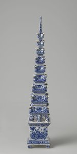 Virágpiramis, 1710-20 körül (fajansz) alkotó: Dutch School