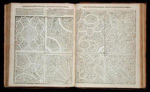 Francia stílusú parterres, Johann van der Groen "A holland kertész" című művéből, 1699-ben jelent meg (metszet) (lásd még 171924). alkotó: Dutch School