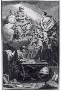 Voltaire-től (1694-1778) Amszterdamban, 1738-ban megjelent Elements de la Philosophie de Newton frontképe. alkotó: Dutch School