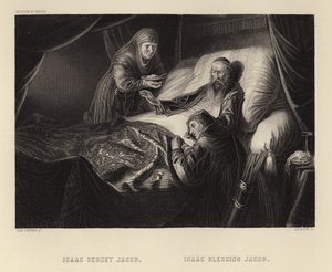 Izsák áldja Jákóbot alkotó: Dutch School