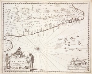 Malabar partjának térképe, Kelet-India, 1672