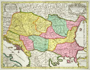 A Magyar Királyság és a Koronájával Egyesült Államok térképe, kocsma. Jan Barend Elwe, Amszterdam, 1742