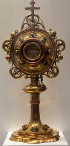 Szent Antoine apát és Szent Kristóf vértanú ereklyetartója, Dél-Németországban készült, 1579, Katedrális Kincstár, Szent Mihály és Szent Gudula székesegyház (fémmunkák) alkotó: Dutch School