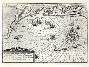 Wybrandt Van Warwijcks Altengernagy megérkezése Mauritius délkeleti kikötőjébe 1598 szeptemberében alkotó: Dutch School