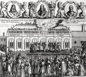 I. Károly király (1600-49) lefejezése 1649 (metszet) (bw fotó) alkotó: Dutch School