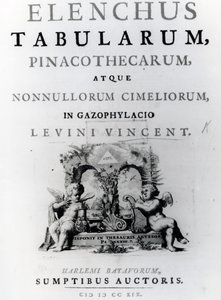 Címlap: Levine Vincent 1719-ben megjelent táblázatok listája