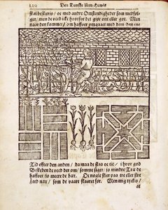Képzés és ültetés a kertben, A holland kertészből, Johann van der Groen, megjelent 1699 alkotó: Dutch School